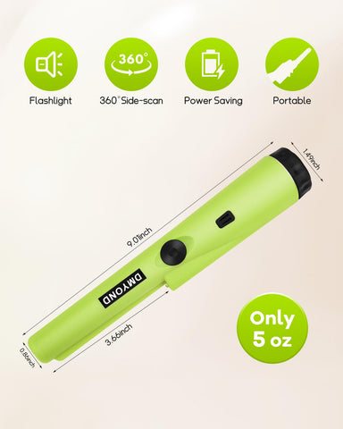 Dmyond pinpointer partial waterproof enables shallow water checks.