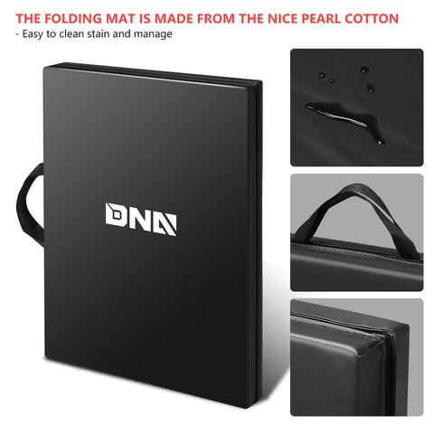 DNA Motoring kneeling pad unfolded to 43.2 inches for full-body knee protection.