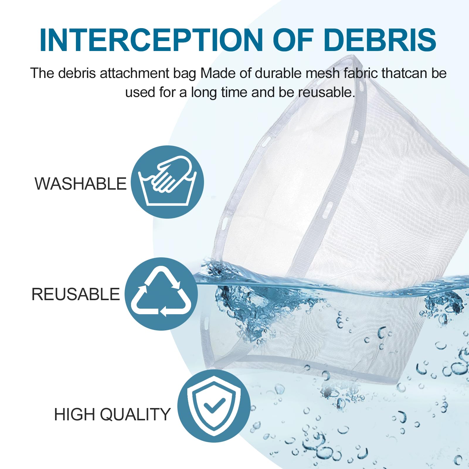 Dnairtly 6570-398 bag installed in J-500 series for cleaner water.