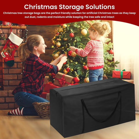 DNIEBW storage bag keeps attic space organized after holidays.