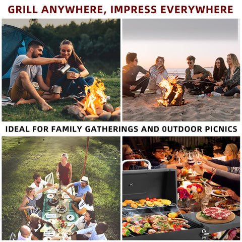 DNKMOR easy-assembly charcoal grill with clear setup guidance
