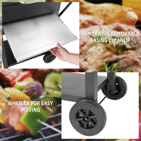DNKMOR removable ash pan for simple and quick cleanup