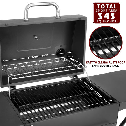 DNKMOR charcoal grill side tables providing convenient prep space
