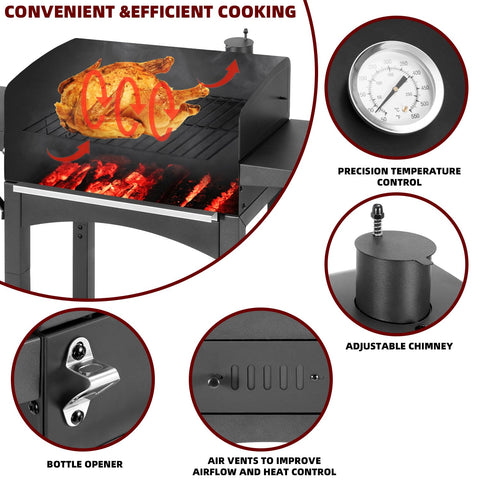 DNKMOR warming rack on grill for keeping plates warm during cooking