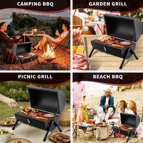 DNKMOR accessible charcoal pan simplifies cleanup after grilling