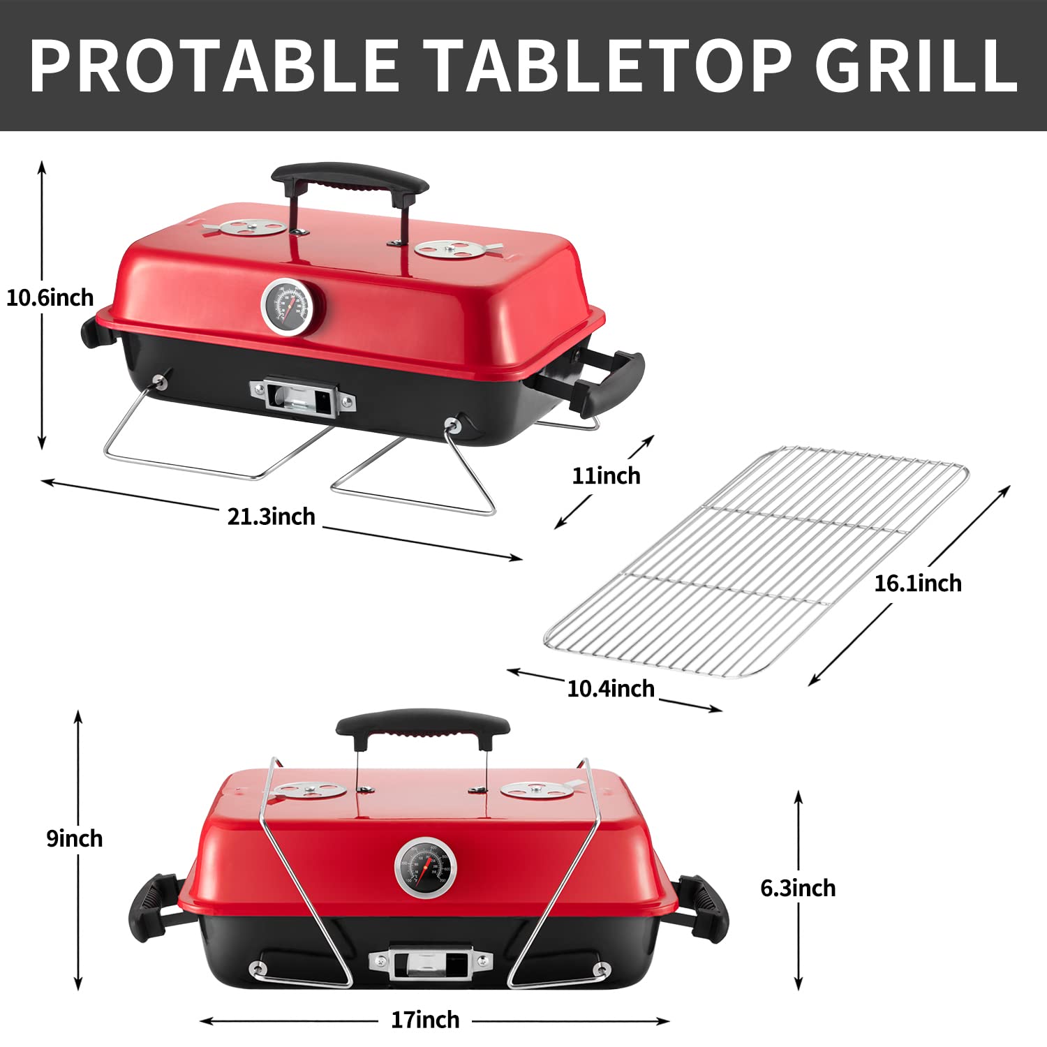 DNKMOR portable grill folds for easy transport and compact storage.