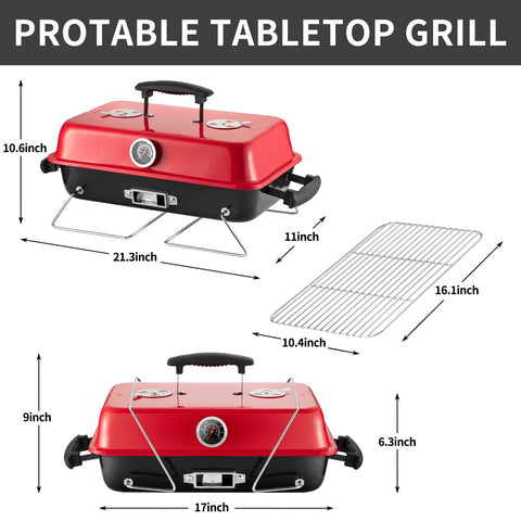 DNKMOR portable grill folds for easy transport and compact storage.