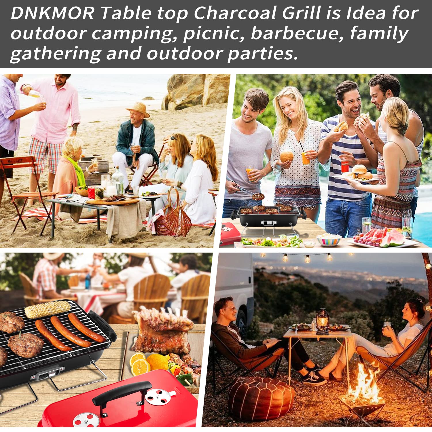 DNKMOR 21.3 by 11 inch cooking area suits 4–6 burgers.