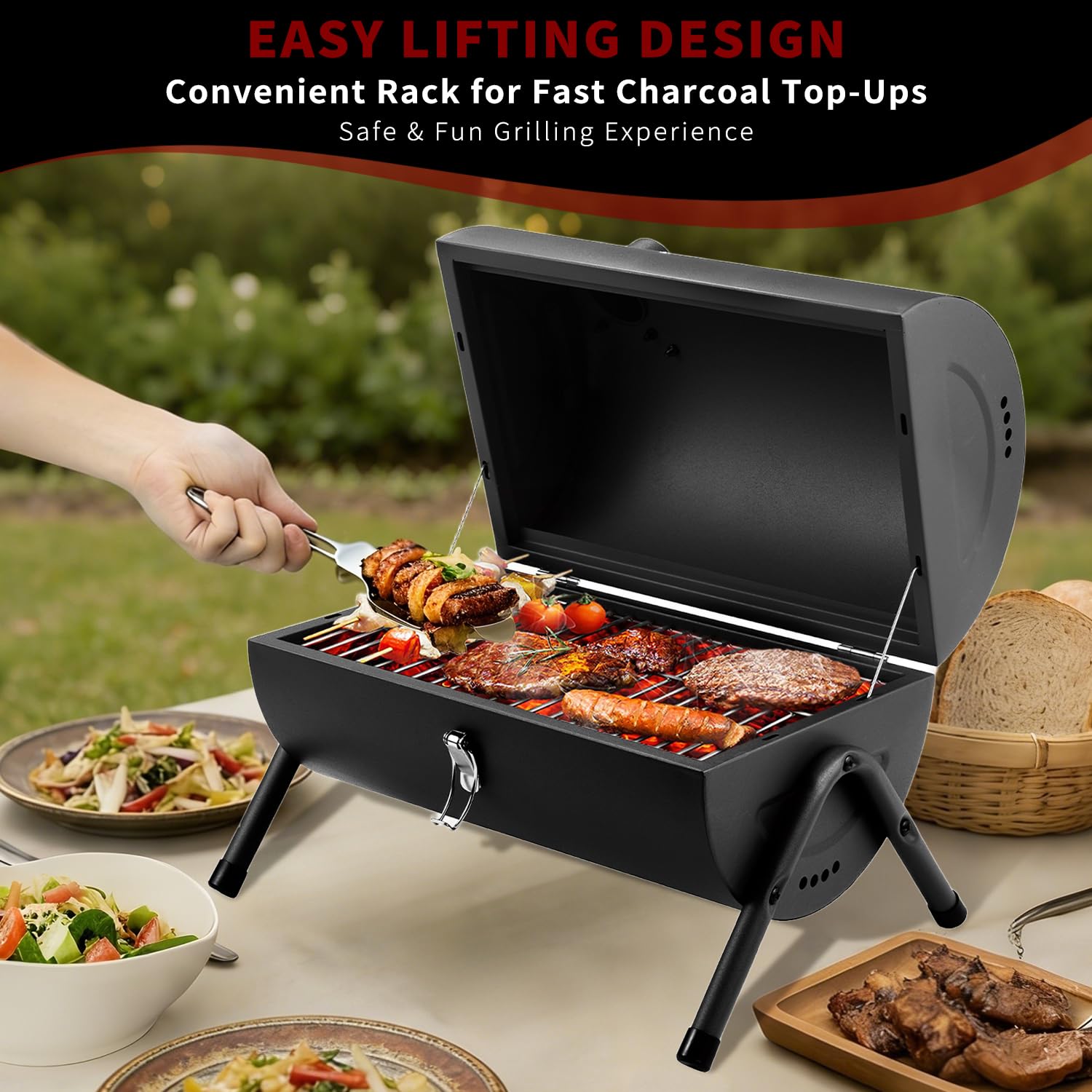 DNKMOR grill thermometer shows heat levels for precise cooking control