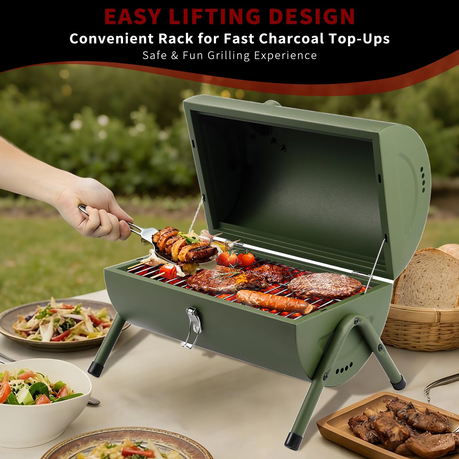 DNKMOR grill thermometer for precise heat management during cooking.
