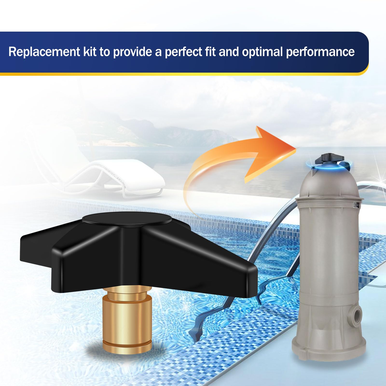 DNShorix pool filter leakproof installation guide image showing secure connections.