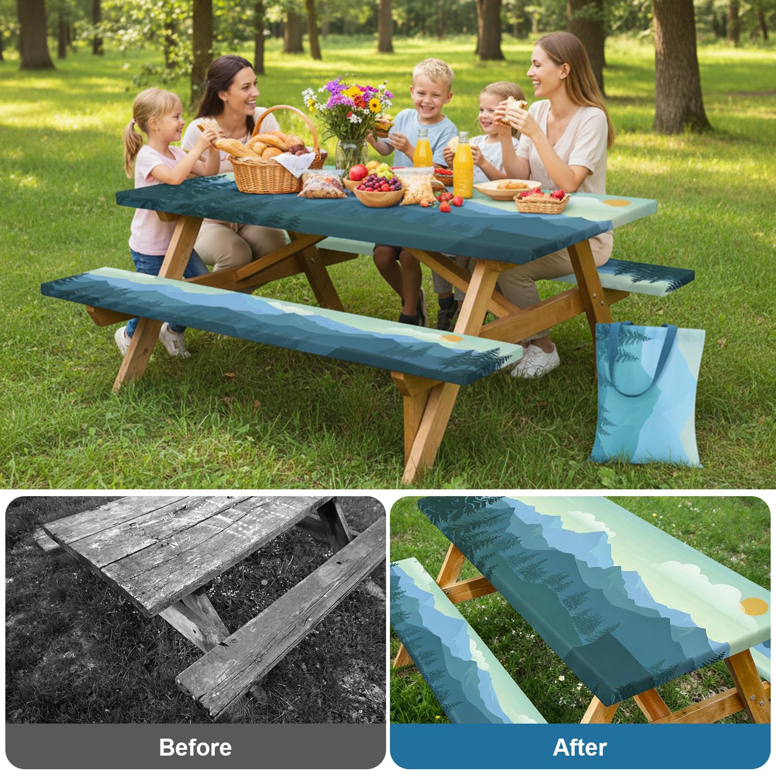 Dntorx bench cover 72x12 fits snugly for outdoor seating.