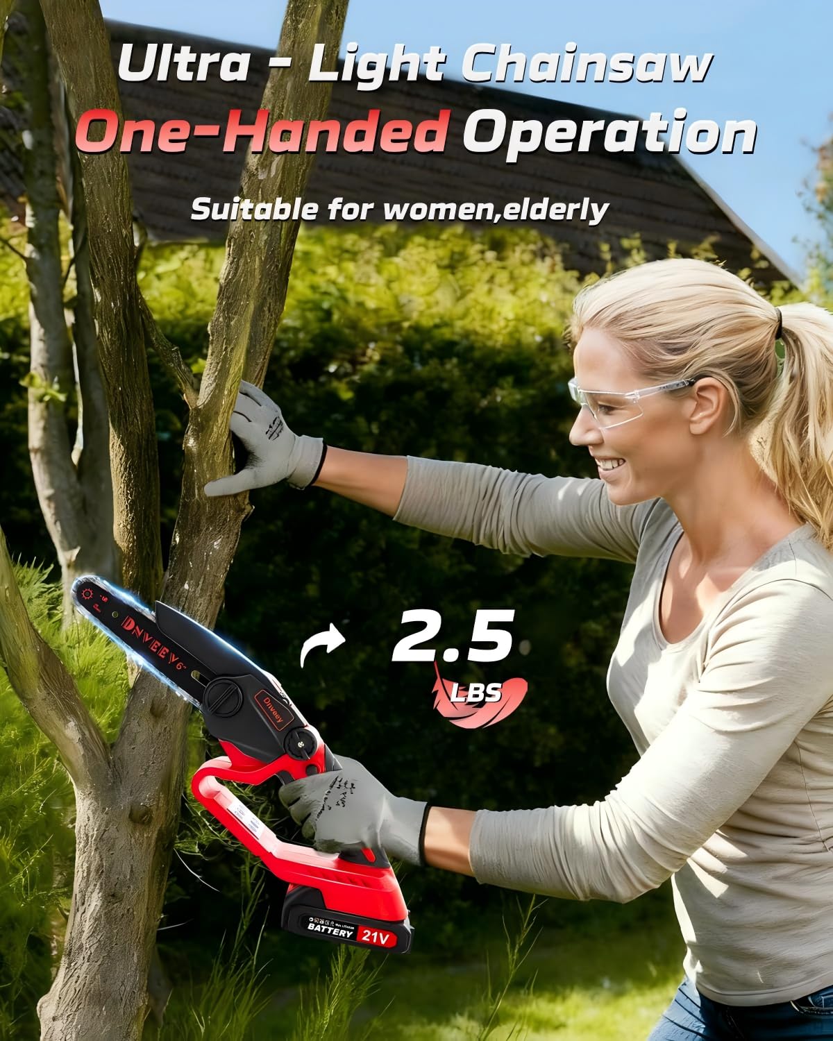 Dnveey 180-degree head navigates awkward branches with precision