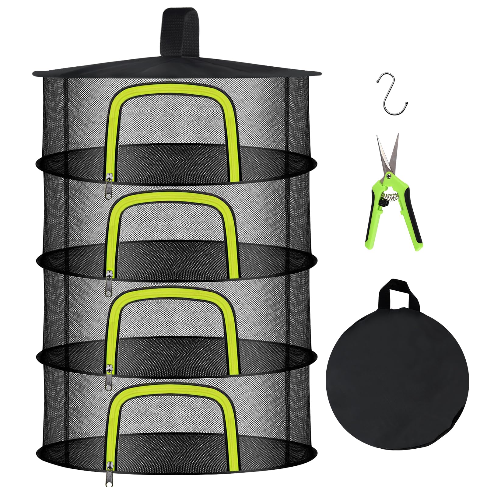 Doacpcr 4-layer drying rack assembly shows spacious herb levels for even air circulation