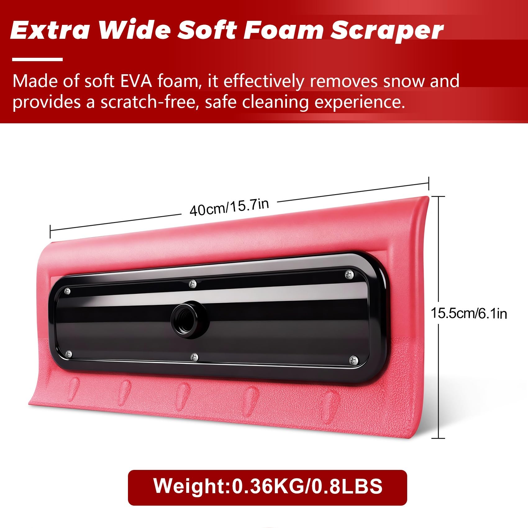 DOBEN foam head demonstrates effortless push-pull action for easier snow removal tasks.