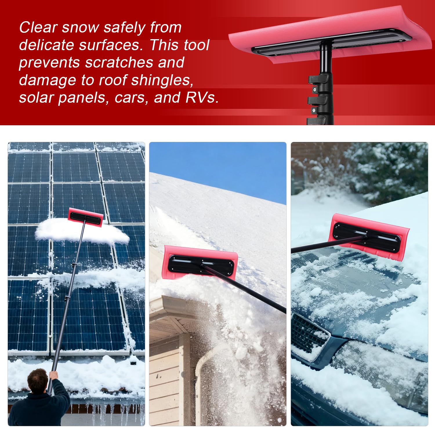 DOBEN 1-year replacement service badge highlights reliable support for the snow rake head.