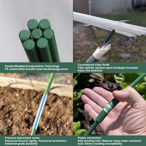 Dobetter dual-coated fiberglass rods offer flexible, fracture-resistant garden stakes.