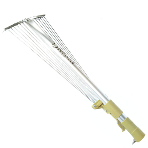 DOCAZOO expandable rake head adjusts width for narrow valleys or wide roof areas.