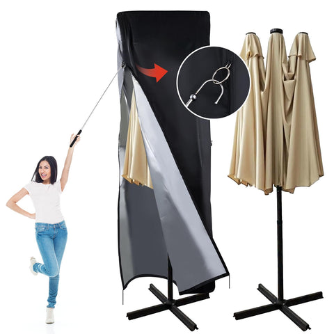 DOCEPERT patio umbrella cover with top vent to prevent condensation and improve airflow.