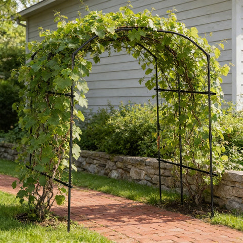 DoCred durable tunnel trellis stands up to sun and weather.