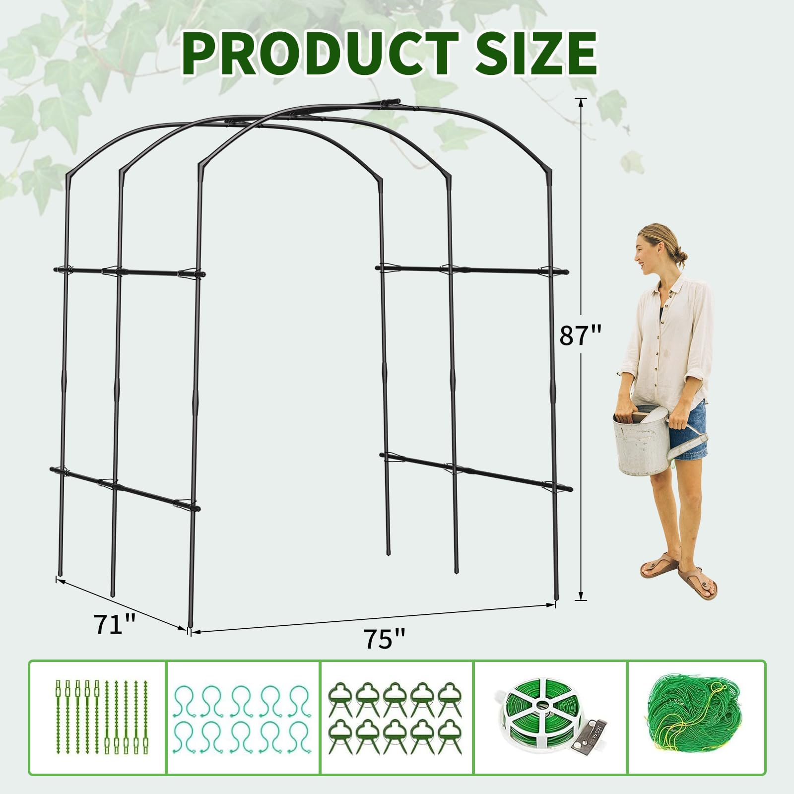 DoCred tall garden arch creates a decorative entry for gardens and walkways.