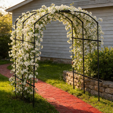 DoCred outdoor trellis helps organize vines while boosting yard aesthetics.