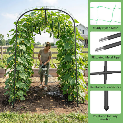 DoCred vertical garden arch with vines demonstrates space-saving design