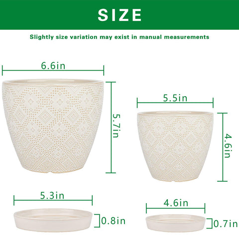 Docrin ceramic plant pot 5.5-inch white with drainage for compact spaces.