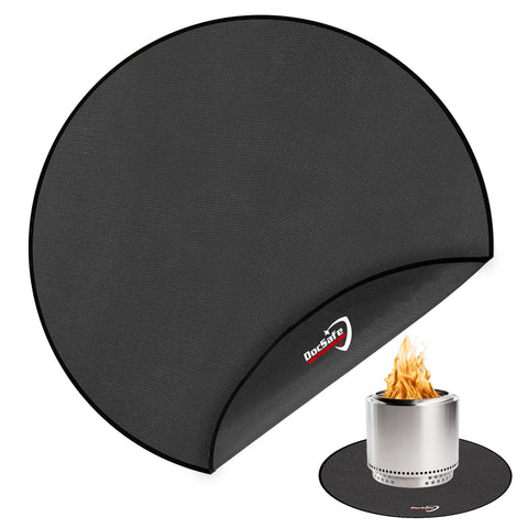 DocSafe 42in round fire pit mat top view protecting decks from embers and spills