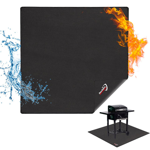 DocSafe 48-inch fire pit mat protects decks from embers and grease for cleaner surfaces
