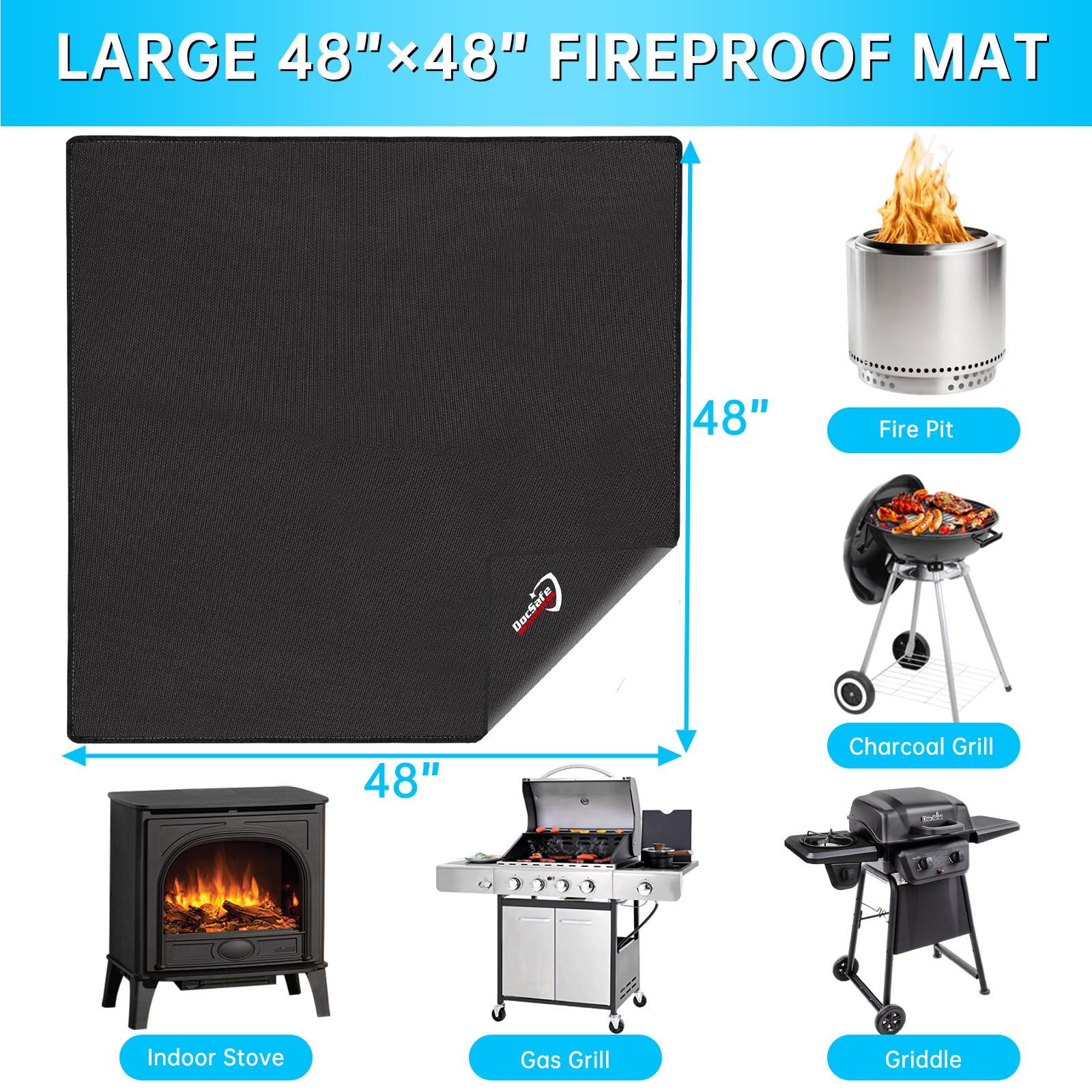 DocSafe suitable under grills from 10 to 48 inches for versatile use