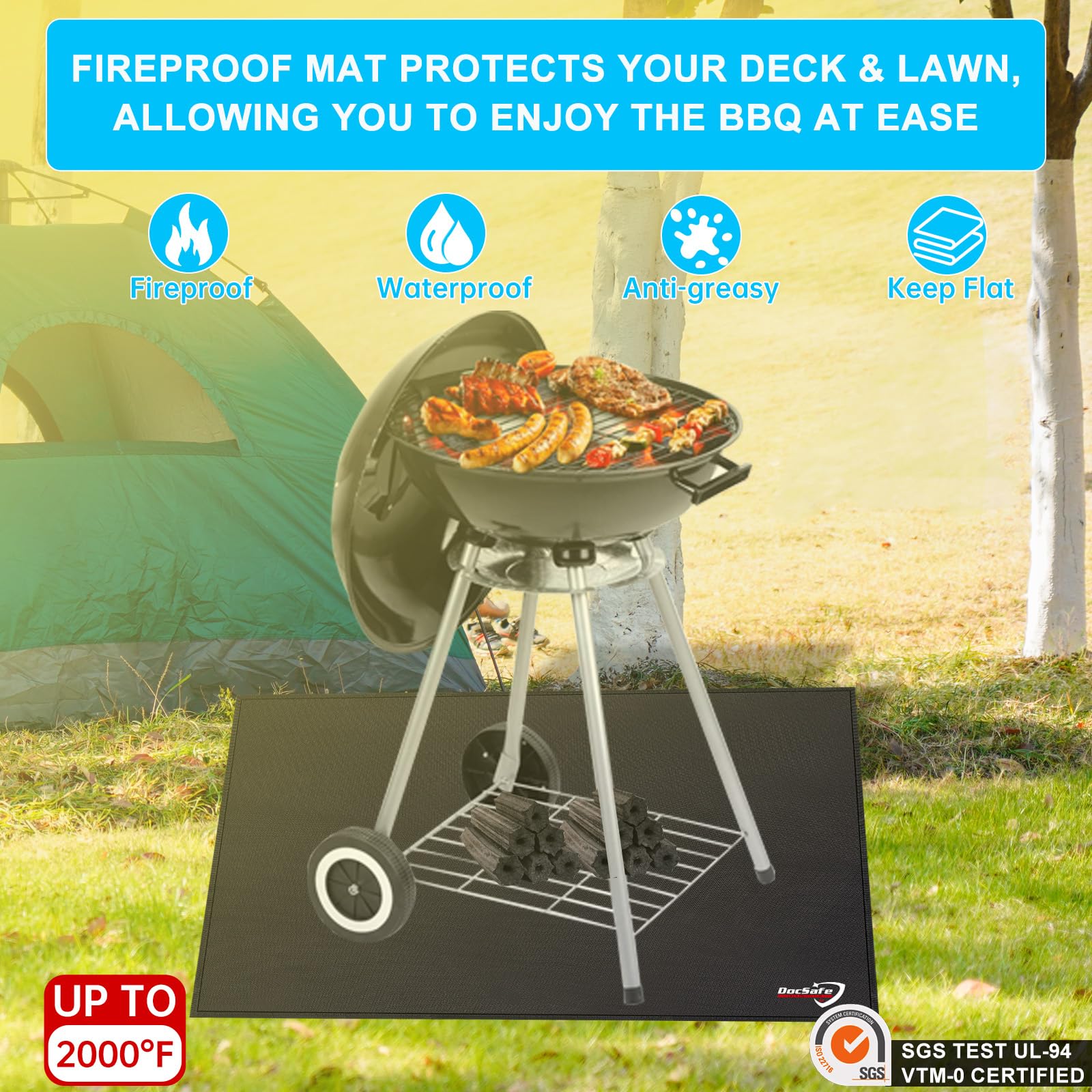 DocSafe four-layer silicone-coated fiberglass highlights durability and heat resistance.