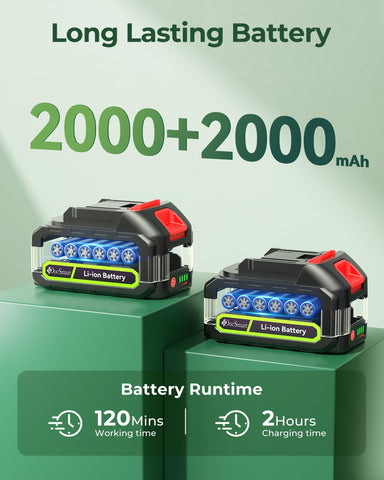 DocSmart dual 2000mAh batteries for cordless pruning sessions