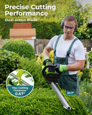 DocSmart hedge trimmer rotatable head enabling precise angles