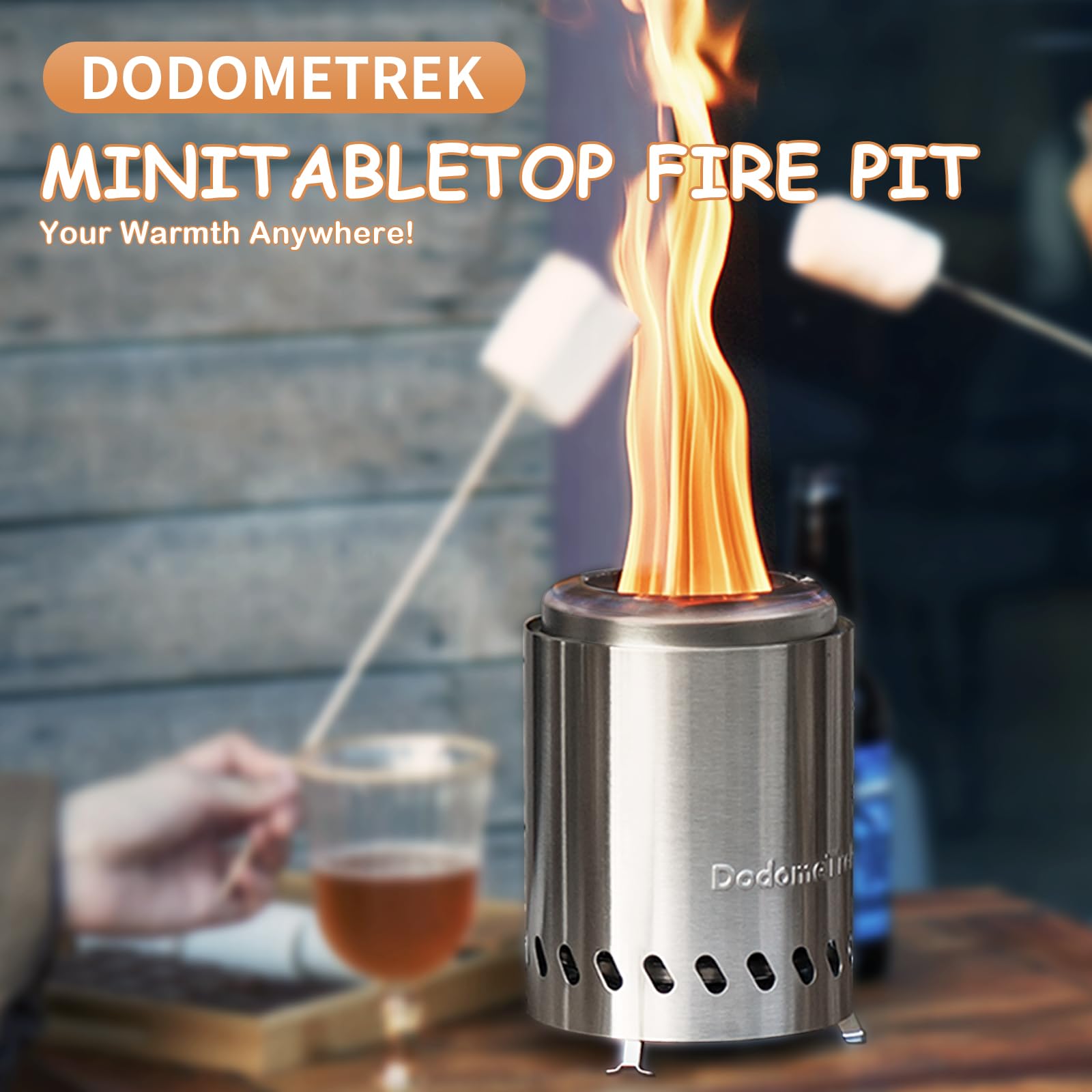 Dodometrek removable ash pan simplifies cleaning after gatherings.