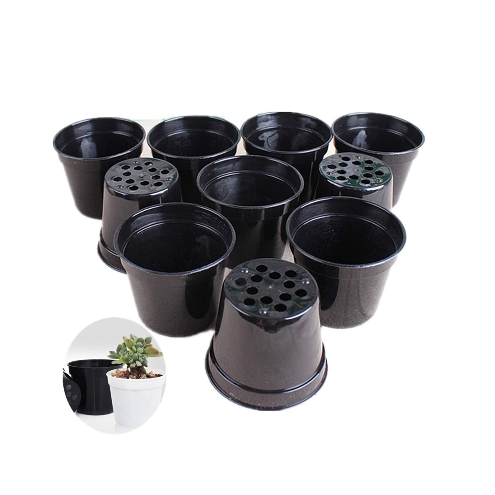 DODXIAOBEUL round succulent pot with drainage hole for seedling health.
