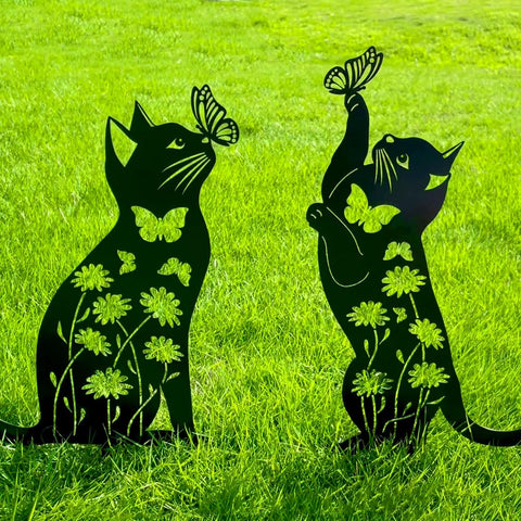 Doesen cat garden decor silhouette adds curb appeal to your yard