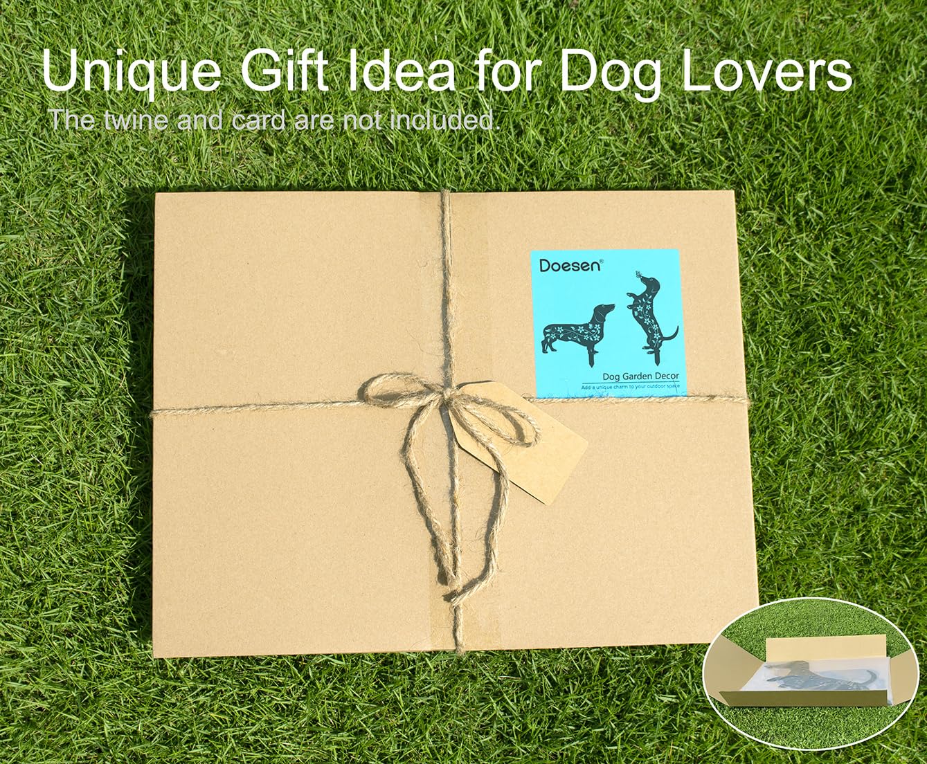 Doesen rust-proof dachshund decor stands out as a durable yard art piece.