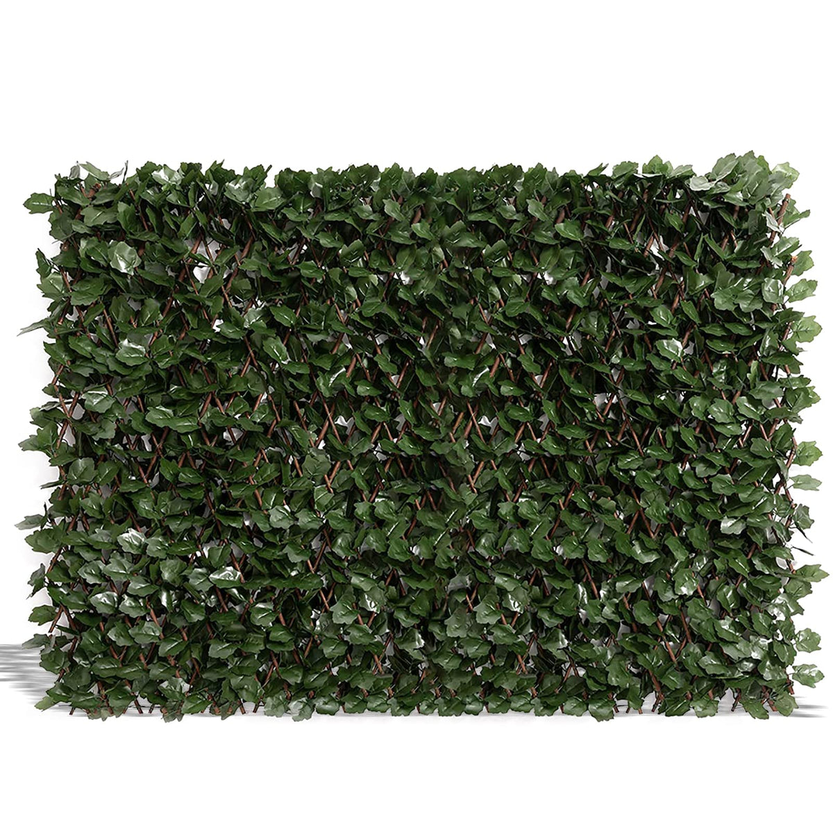 DOEWORKS expandable ivy fence panel in closed form, compact privacy with effortless setup.