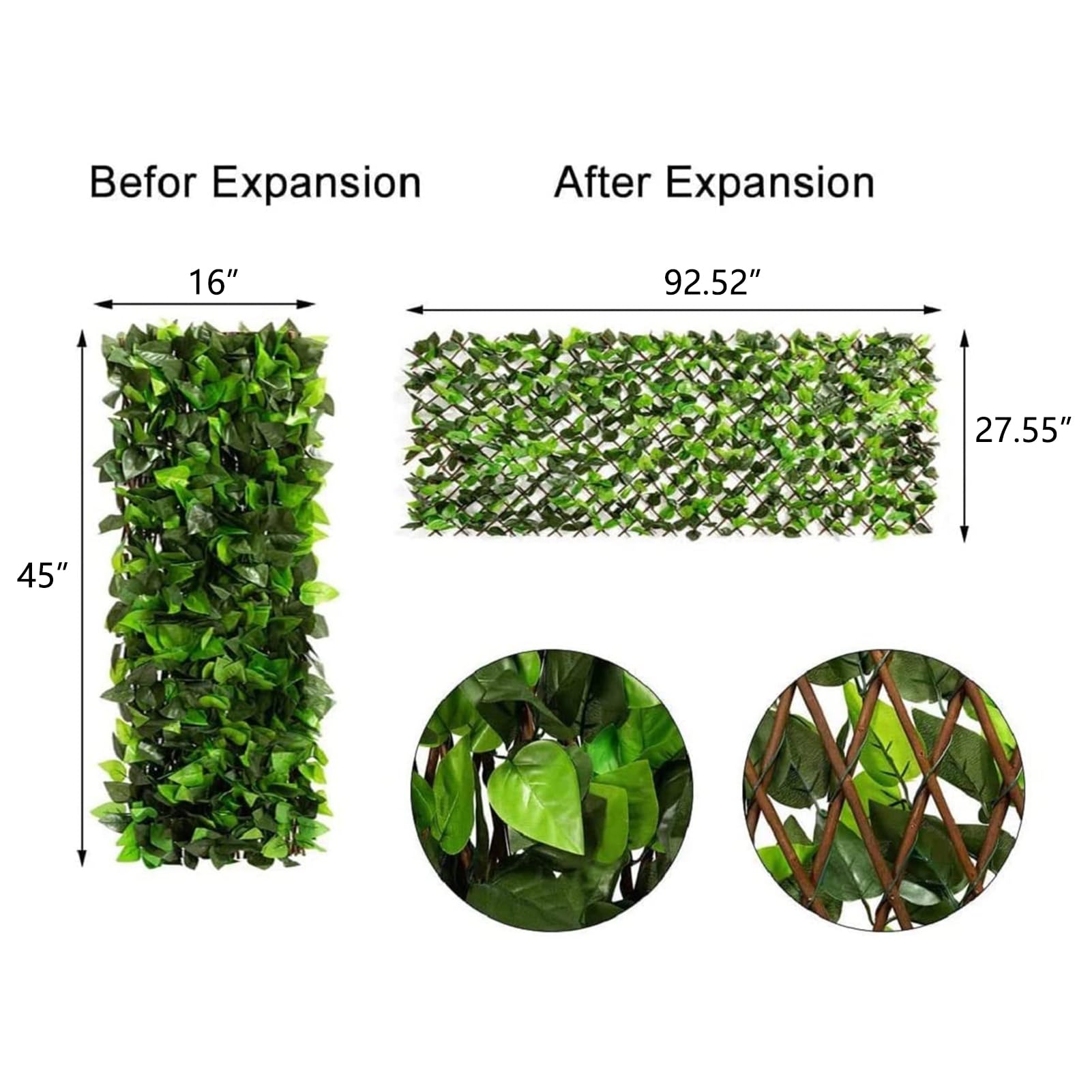 Doeworks faux ivy leaves closeup showing lifelike texture and green backdrop