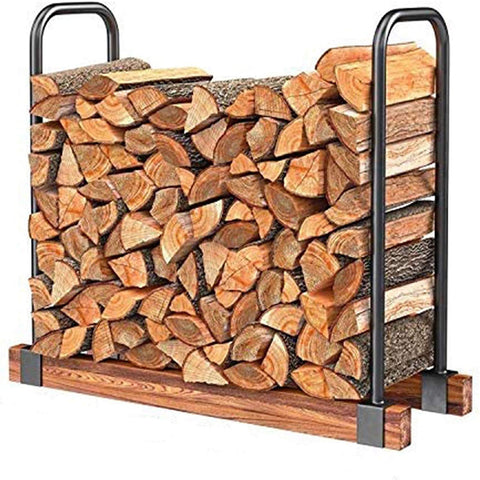 DOEWORKS heavy-duty firewood rack front view for durable indoor or outdoor use