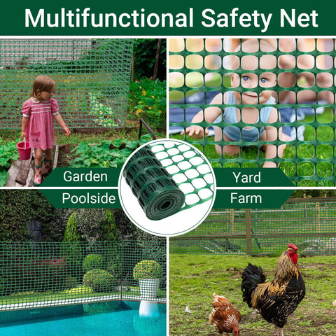 DOEWORKS mesh fence 100 ft green ideal for construction site containment.