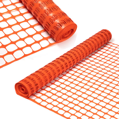 DOEWORKS orange safety fence in a 100 ft roll for high visibility on construction sites.