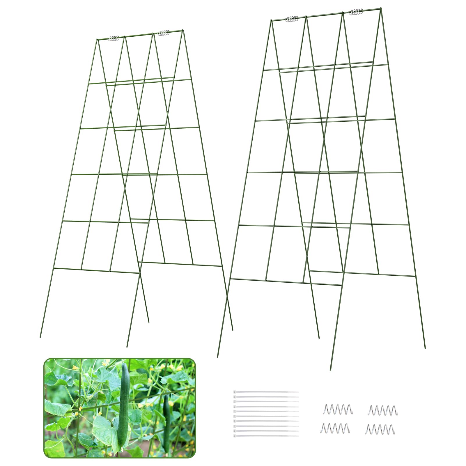 Two-pack DOEWORKS trellises expand to 36 inches wide for wider beds