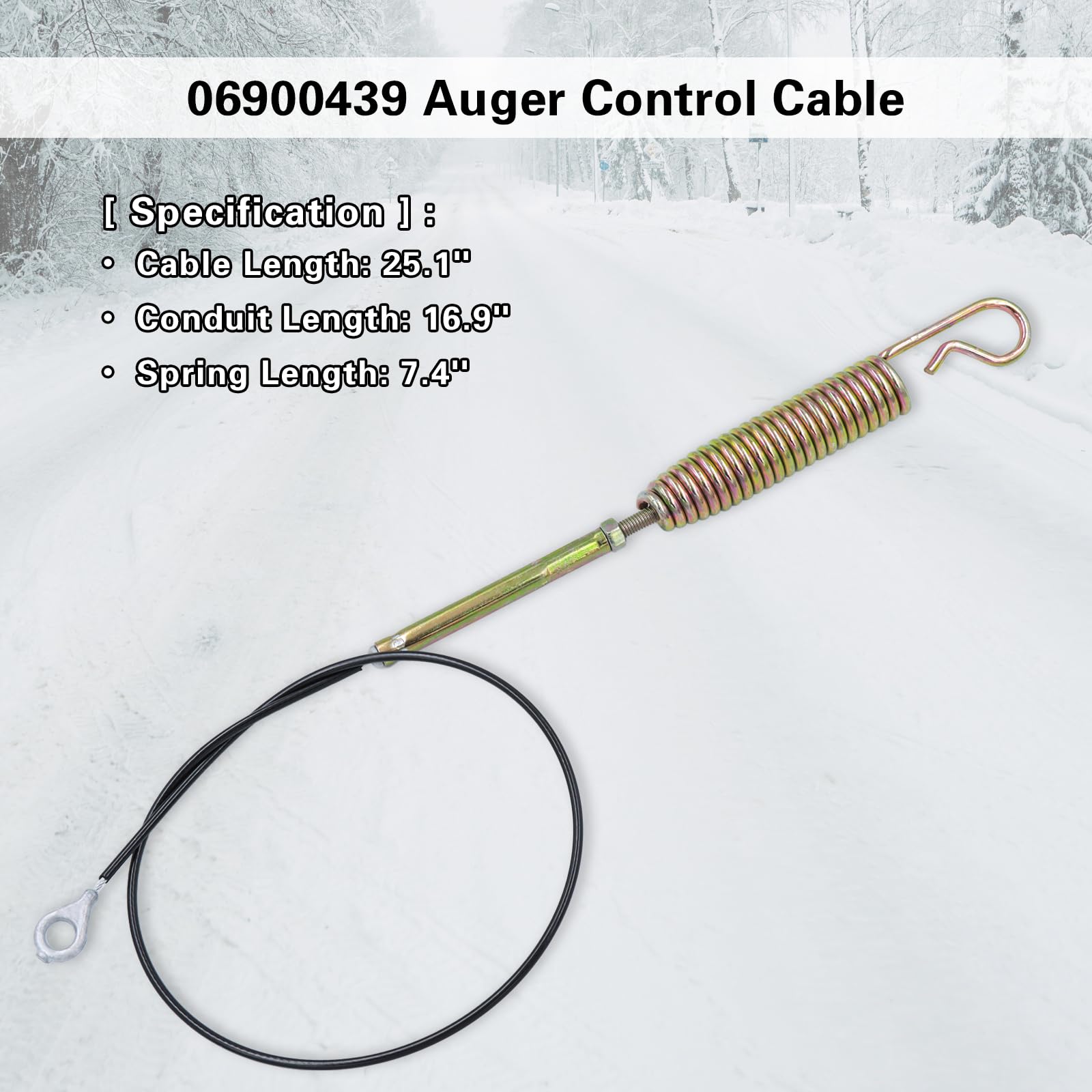 Dofank 06900439 auger cable closeup shows durable steel construction for heavy snow.