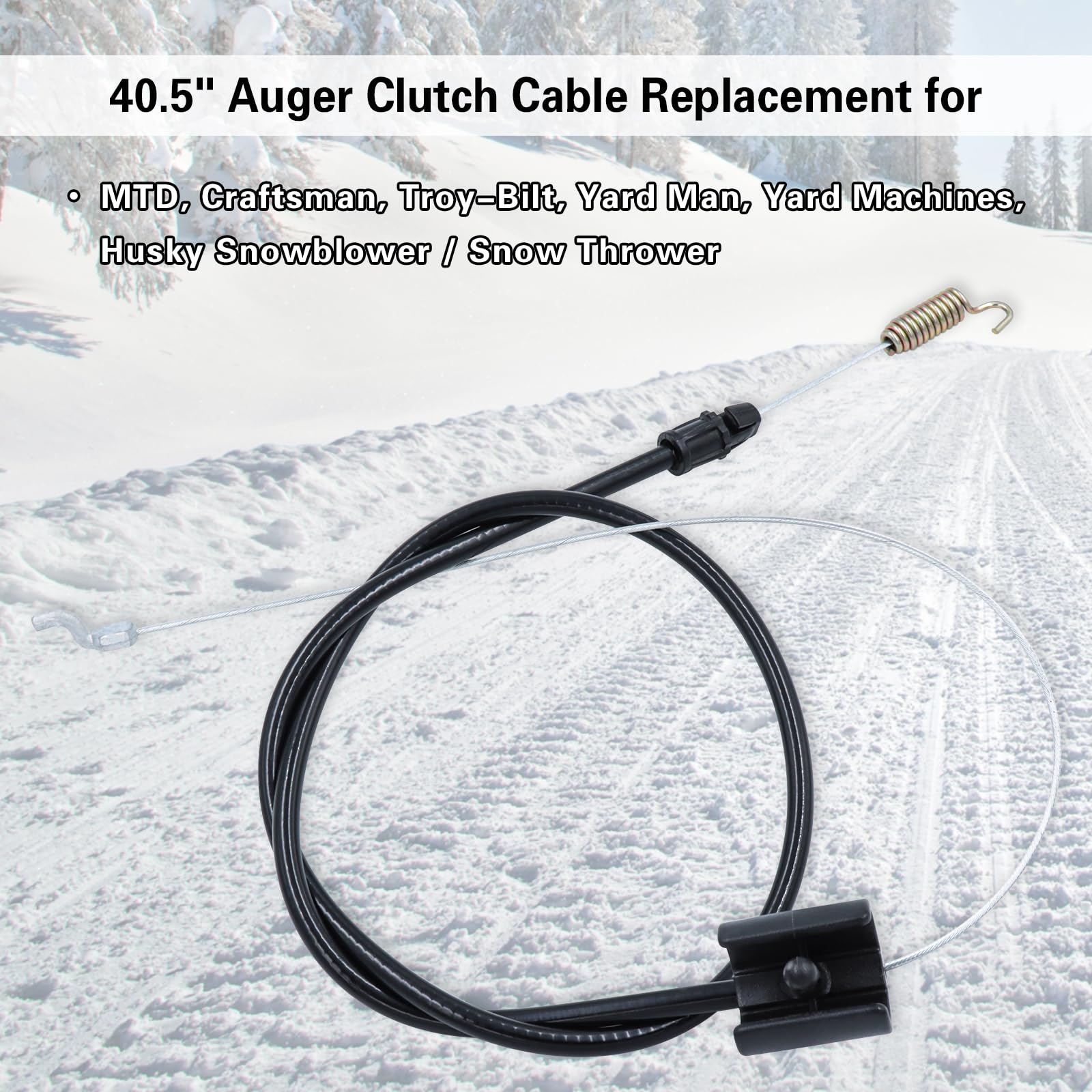 Dofank auger clutch cable with spring end for reliable engagement