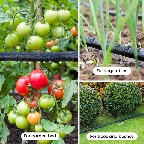 DOFOWORK durable garden hose in a lush backyard setting