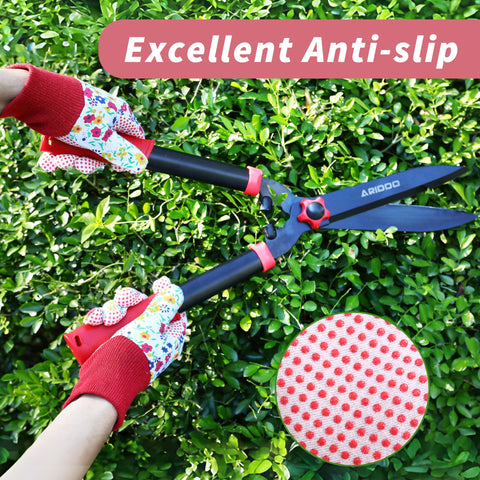 DOFOWORK garden gloves featuring elastic knit wrist for secure wear