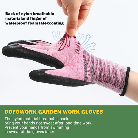 DOFOWORK palm-coated gloves offering a strong grip in damp conditions