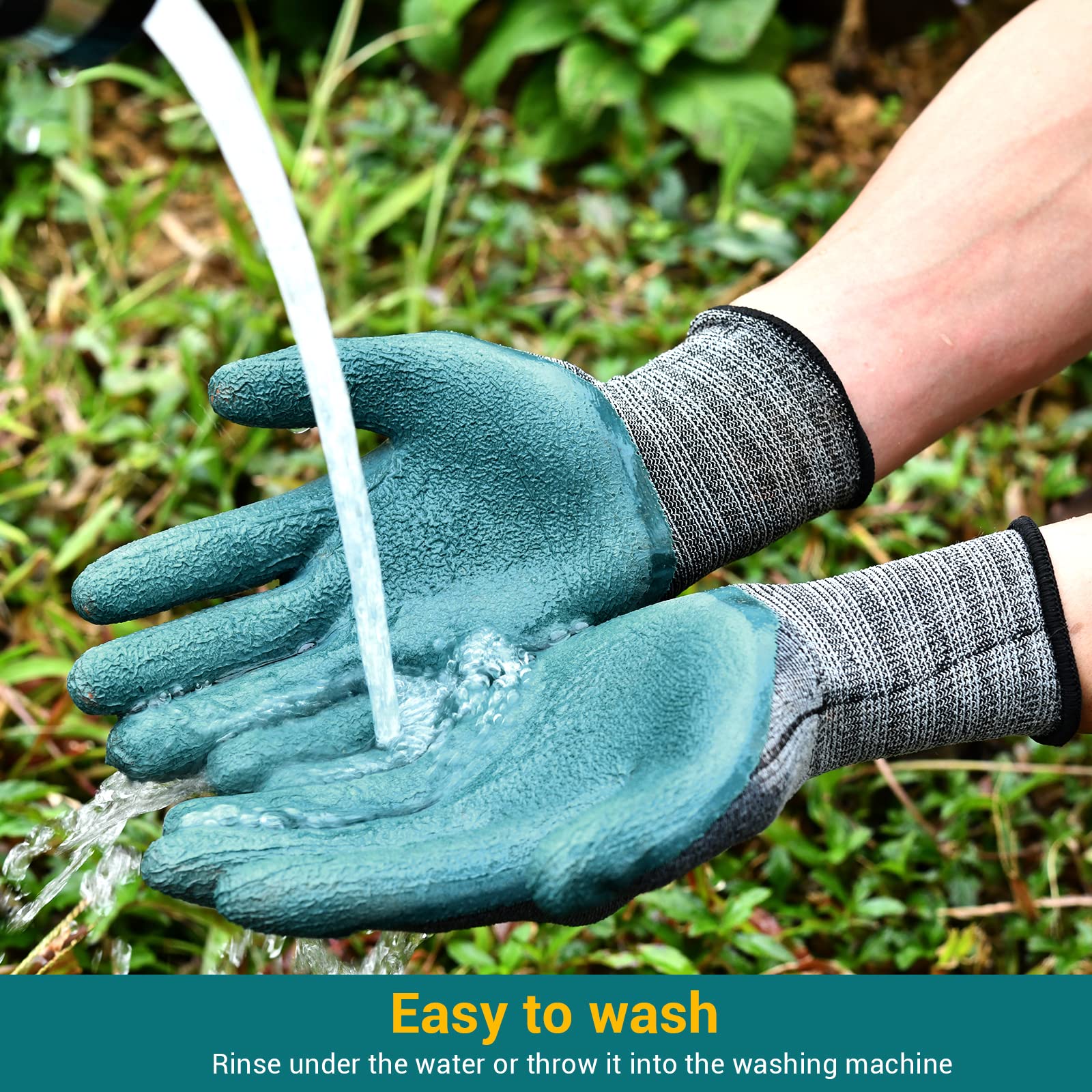 Durable construction guards against scratches and dirt during tough gardening sessions.